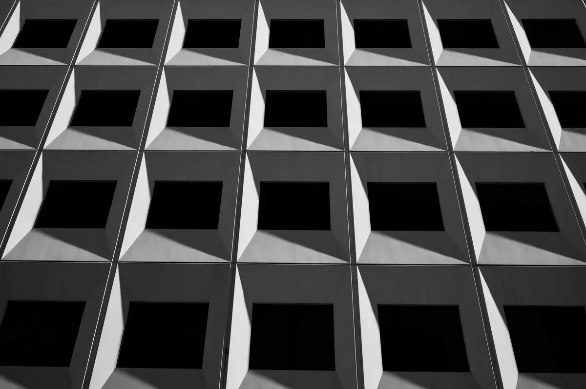 Repeating Black windows withing gray borders